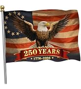 American 250 Anniversary Flags 3x5 FT for Outside, Double Sided 3-Ply Patriotic USA Flag 1776-202...