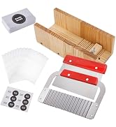 AHANDMAKER Soap Cutter Set Wooden Soap Making Kits Adjustable Wire Slicer with Stainless Steel Wa...