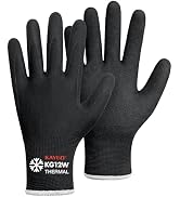 KAYGO 3 Pairs Winter Work Gloves for Men and Women, Thermal Insulated Safety Work Gloves Nitrile ...