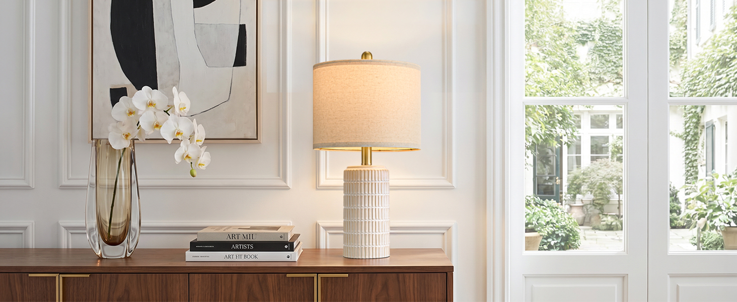 white table lamp