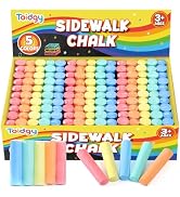 Toidgy 150 PCS Washable Sidewalk Chalks Set for Kids, 30 Packs in 5 Colors, Non-Toxic Jumbo Sidew...