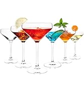 YARYOUNG Martini Glasses Set of 6, 12Oz Martini Cocktail Glasses with Stem, Elegant Cocktail Glas...
