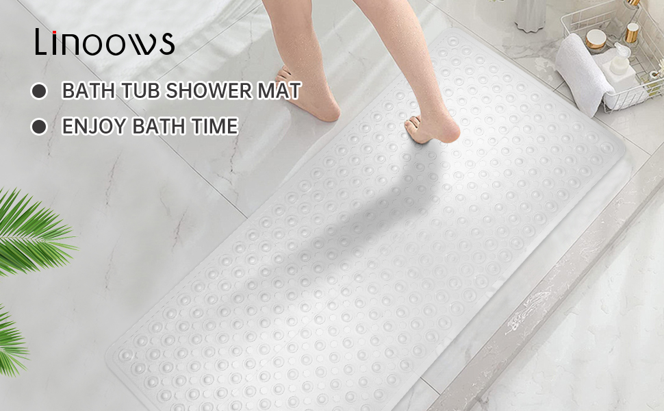 Linoows bath tub shower mat transparent