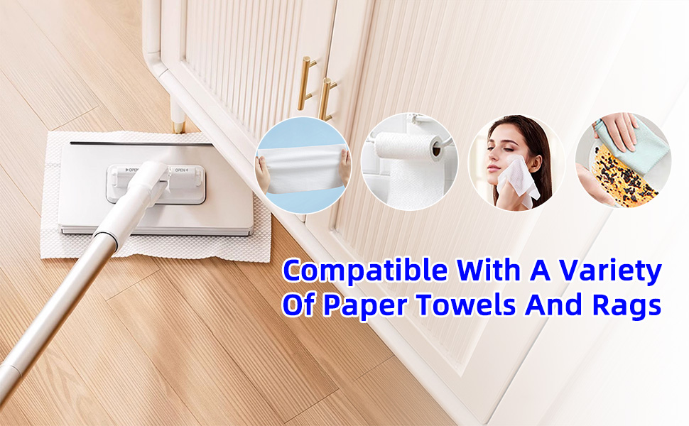 Sweeper Mop Floor Mopping Sweeping Multi-Surface Cleaning Microfiber Mop Head Retractable Handle