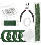 NESCCI Floral Arrangement Kit with Green Floral Tape and Wire,26 Gauge Floral Stem Wire,22 Gauge ...