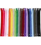 20 Pcs 9 Inch Nylon Coil Zippers Colorful Craft Sewing Zipper for Making Bags Pouches Fasteners- ...