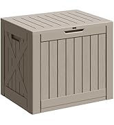 Greesum 40 Gallon Resin Deck Box, Outdoor Storage for Patio Furniture, Garden Tools, Pool Supplie...