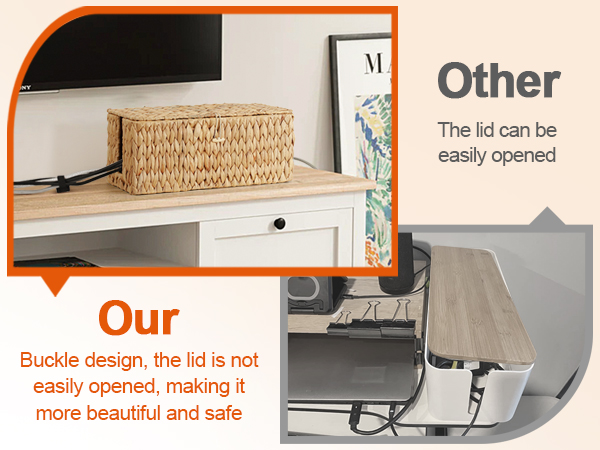 Cord Hider Organizer Box With Lid
