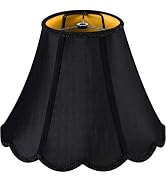 GOSO Scalloped Lamp Shades Set of 1 Medium Black Replac, Braids with Petal Edges,6×13×9.8 Inch Sp...