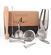A Bar Above 14-Piece Silver Bar Set – Bar Accessories for The Home Bar Set - Bartender Kit w/ Bos...