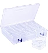 Funtopia 40 Pcs Bead Organizers and Storage, Small Clear Plastic Storage Containers with Lids, Mi...