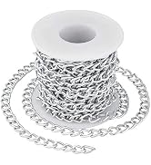 Pandahall 16.4 Feet Aluminium Curb Chains Twisted Links Silver Plated with Spool for Bracelet Nec...