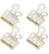 4Pcs Golden Hollow Out Long Tail Wire Binder Clips Paper Binder Clip Large 51mm Binder and Paper ...