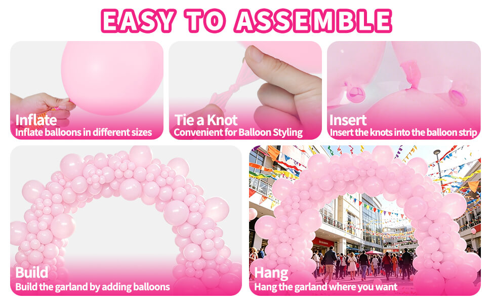 light pink balloons different sizes