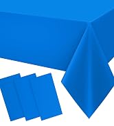 Smiry Disposable Table Cloth 3 Pack, 54 x 108 Inch Waterproof Plastic Tablecloth, Decorative Rect...