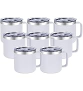 VEGOND 14 oz Insulated Coffee Mug Bulk with Handle, Stainless Steel Travel Coffee Mug with Lid, D...