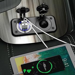 12 volt Voltmeter LED Display Dual USB Ports for Rocker Switch Panel on Car Boat Marine RV motor 24v