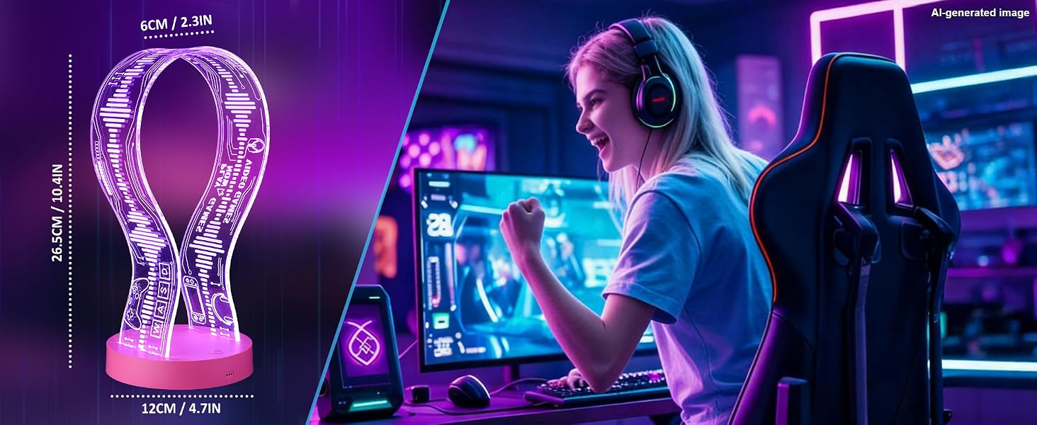 CoolGift Mart Light Up 16 Colors Headphone Stand