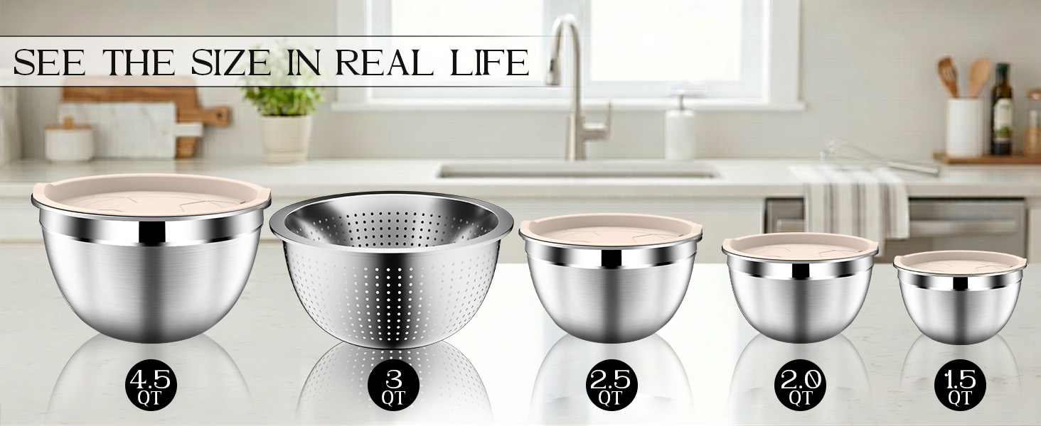 mixing bowl set of 5 large bowl