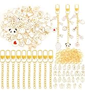 NEBURORA Bag Charms Kit Lip Gloss Keychain Making Kit,56 Cute Charms 10 Keychain Clips with Key C...