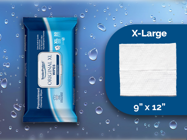 TENDERProtect Original X-Large XL incontinent disposable wipes 9 x 12 inch