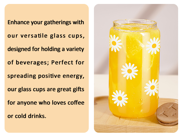 iced coffee glass, glass tumbler, cute glass cups, cute coffee mug,glass iced coffee cups with lids