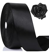 NESCCI 100 Yards Ribbon,1-1/2 Inch Black Satin Ribbon,Single Face Satin Ribbons,Perfect for Gift ...