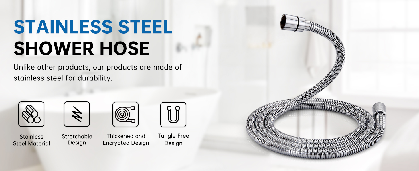 70 Inch Stainless Steel Long Hose, Flexible and Tangle-Free