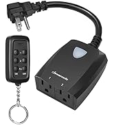 DEWENWILS 2 Independent Control Sockets, Outdoor Wireless Remote Control Outlet, Weatherproof Ele...