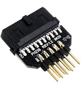 WLGQ USB 2.0 9PIN Male to 19PIN Female Adapter, Black, Computer Connector Converter
