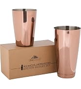 A Bar Above Antique Copper Boston Shakers - Two-Piece Professional Cocktail Shakers Weighted & Un...