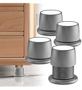 WISFISSH 1.6-2.6 Inch Adjustable Bed Risers, Durable ABS & Anti Slip Bed Stoppers for Headboard, ...