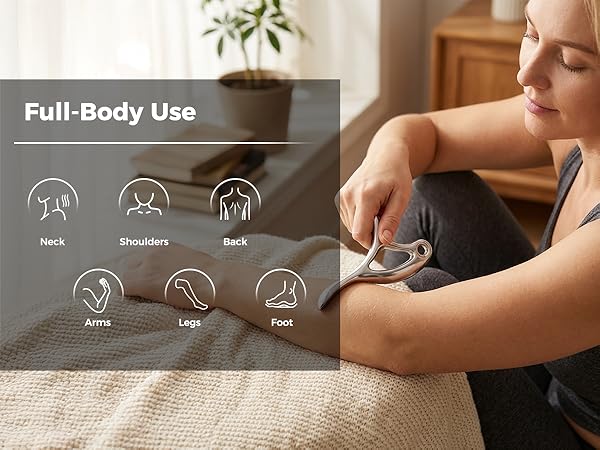 The trigger point massager can also be used on the whole body