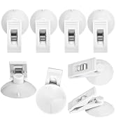 8 Pcs Suction Cup Clip Multiple Purpose Round Suction Cup Clamp Metal Holder for Card Bills, Show...