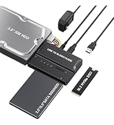 M.2 NVMe Adapter, NVMe M.2 + SATA + IDE 2.5”/3.5” SSD/HDD Enclosure10 Gbps Hard Drive Reader PCIe...