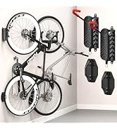 FUNWICT Swivel Bike Wall Mount Bike Rack Garage Organizer, Vertical Bike Hanger for Bicycle Rotat...