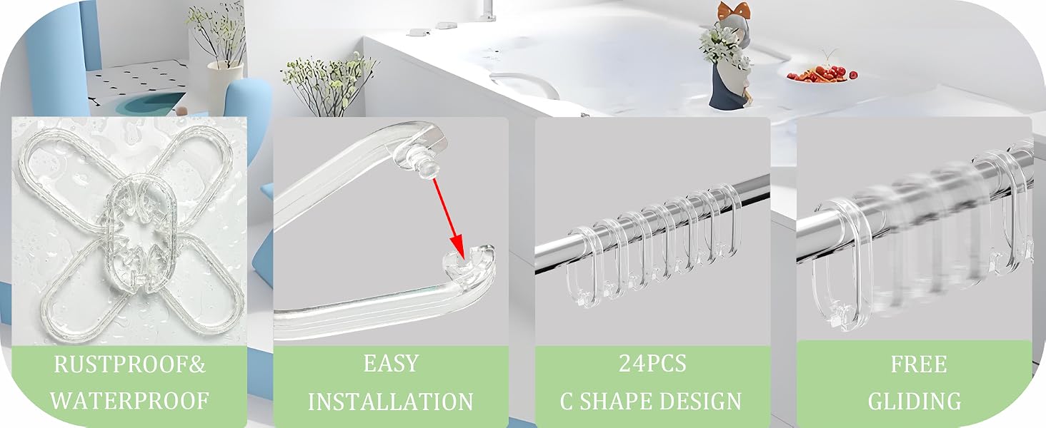 shower curtain hooks