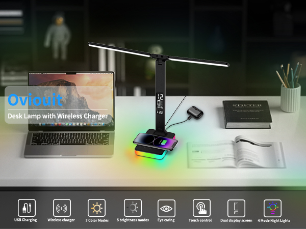 Desk Lamp with Wireless Charger