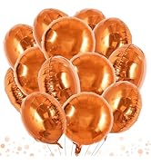 TONIFUL 30Pcs 18 Inch Large Orange Round Shape Foil Balloons Big Orange Circle Helium Mylar Ballo...