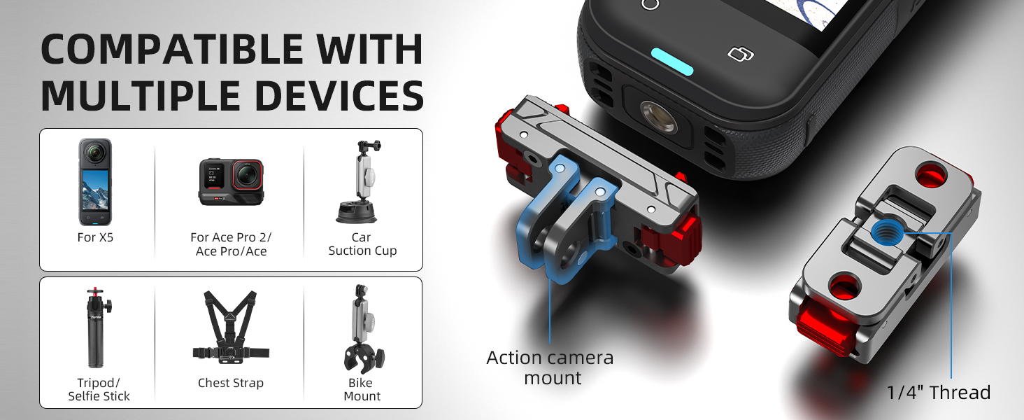 insta 360 x5 quick release mount