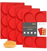 Redfly Silicone Egg Molds for Breakfast Sandwiches 4 Pcs, Non Stick 4 Inch Egg Bites Baking Pans,...