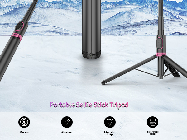Portable Selfie Stick Travel Essentials for iPhone Android