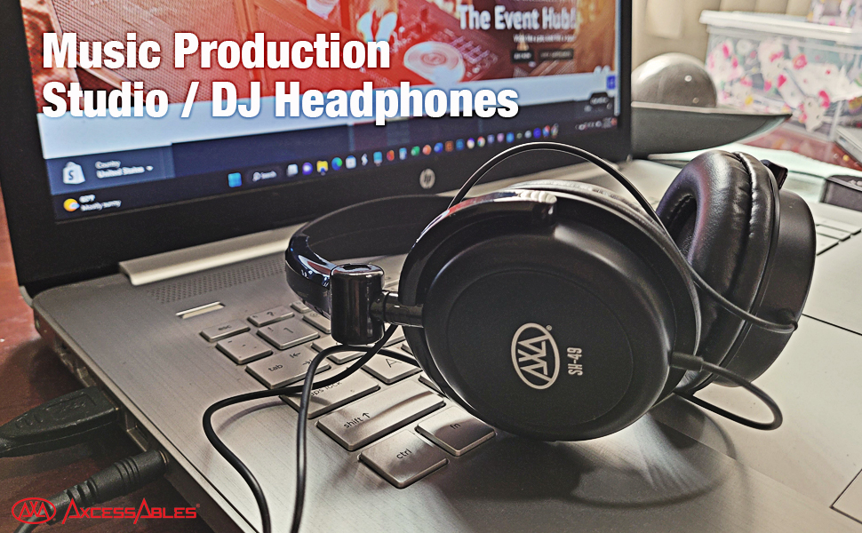 AxcessAbles SH-49 On-Ear Closed-Back Studio/DJ Headphones