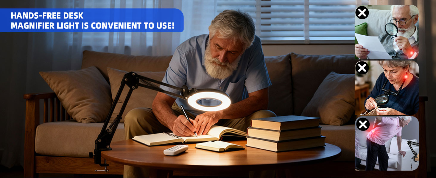 0400-magnifying glass with light and stand
