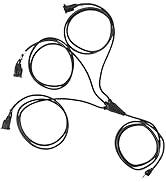 HONDERSON 3 Direction Outdoor Extension Cord 1 to 3 Splitter,3 Prong Outlets Plugs,Max 17Ft End t...