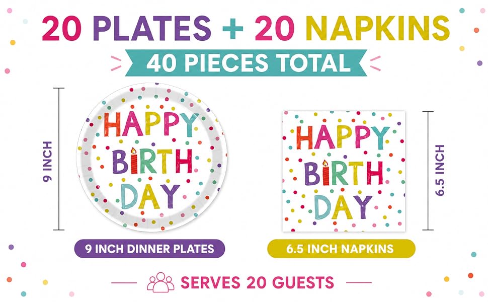 Birthday Plates and Napkins