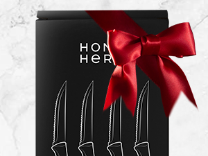 4-piece steak knife seat in gift packaging.
