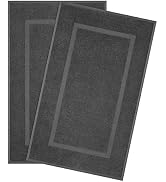 Cotton Paradise Bath Mats for Bathroom, 2 Packed 20x34 inch 100% Cotton Bath Mat Rugs for Bathroo...