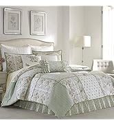 Laura Ashley - Queen Comforter Set, Soft Cotton Bedding with Slight Texture Feel, Medium Weight f...