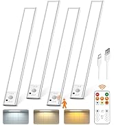 Under Cabinet Lighting with Remote Control,2500mAh USB Rechargeable Motion Sensor Light Indoor,35...